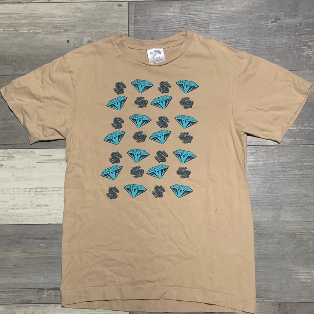 Billionaire Boys Club Beige Tee with Teal Accents